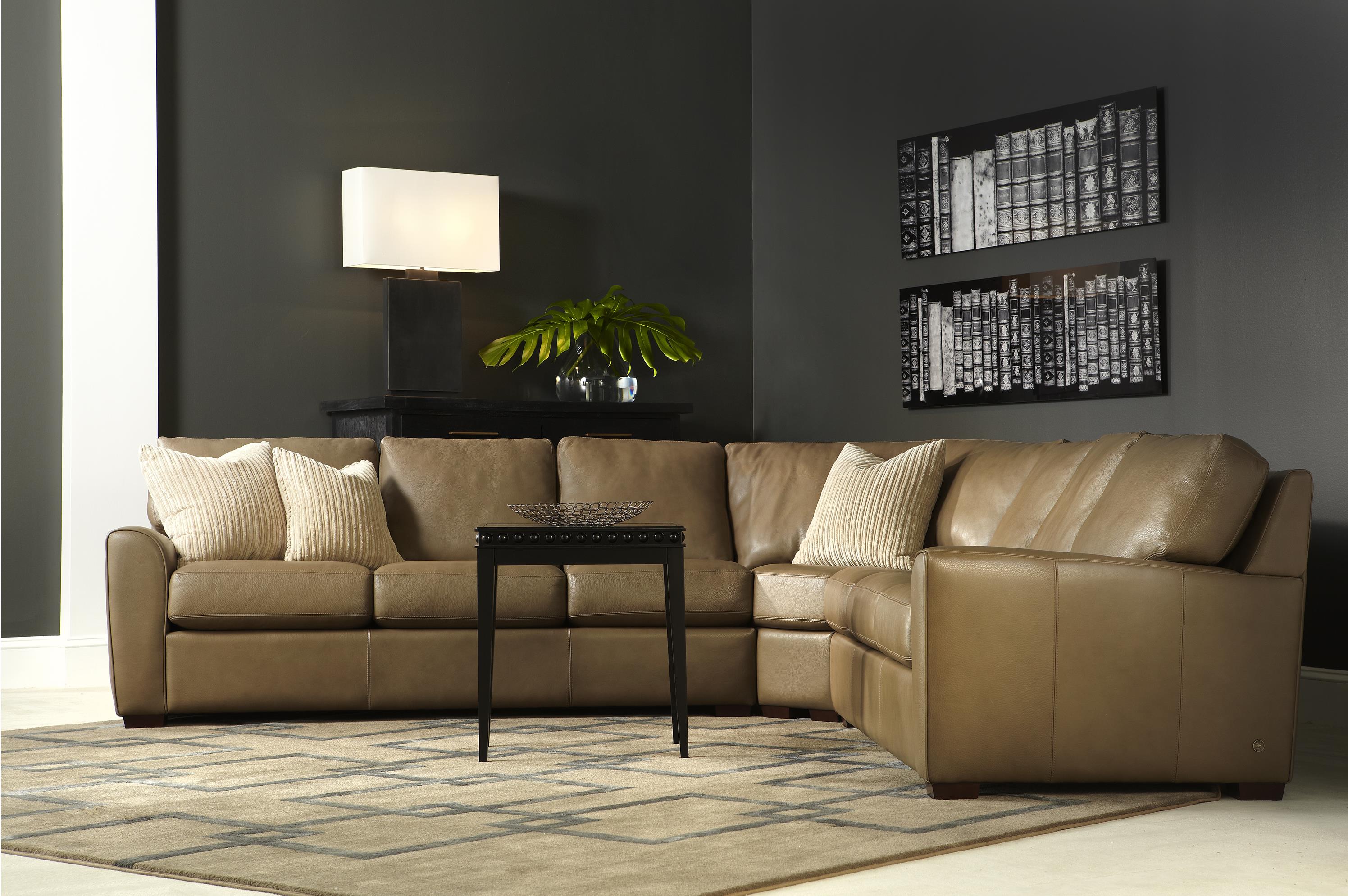 American Leather Kaden Casual Two Sofa Sectional with Corner Section